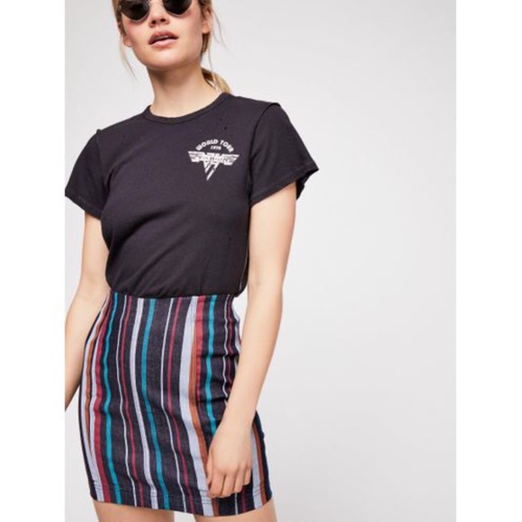 Free People Dresses & Skirts - Free People Modern Femme Striped Denim Mini Skirt
